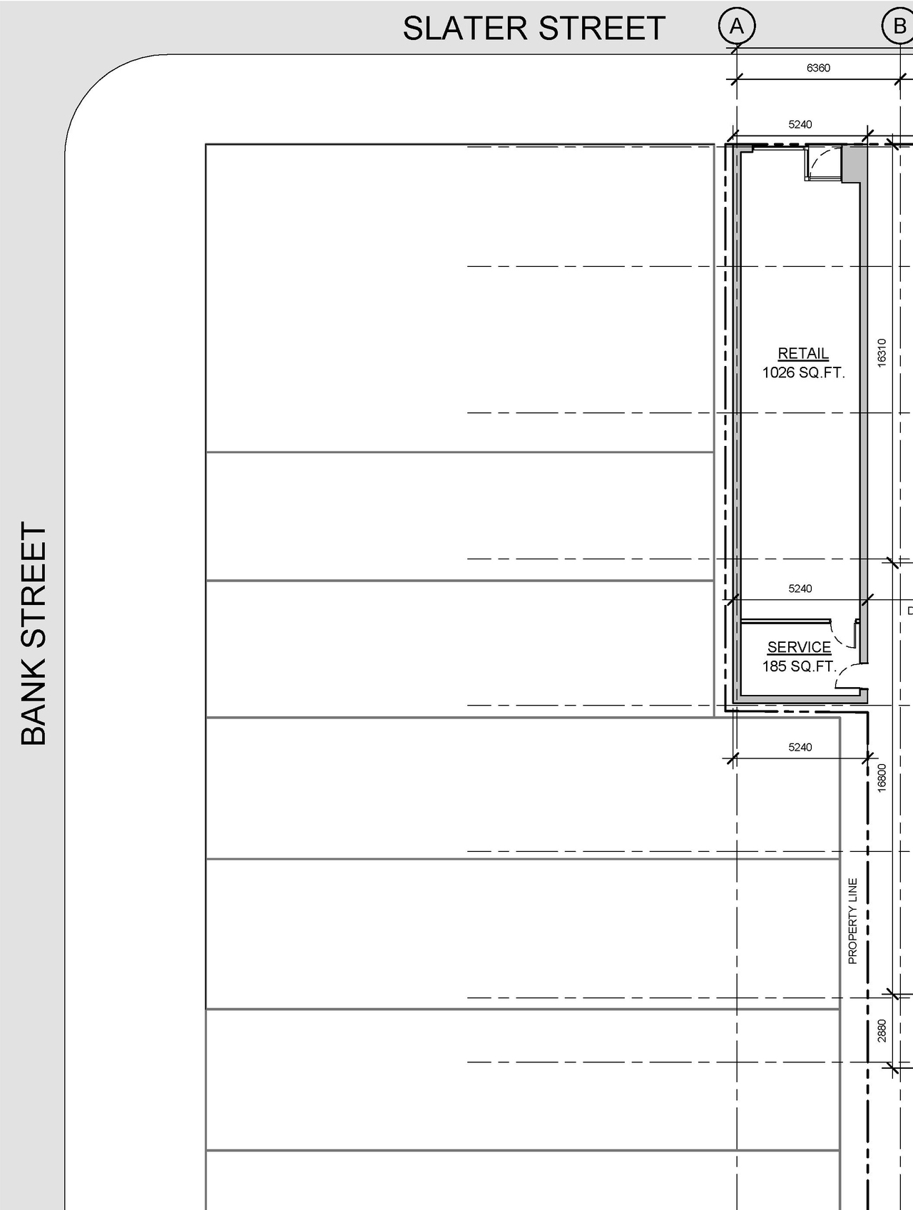 Construction site plan for project from page 1 of the file '2019-06-03 - Floor Plans, Elevations, Shadow Study'