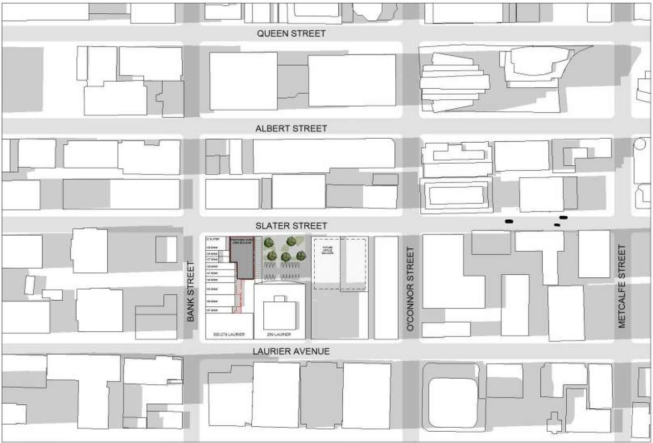 Construction site plan for project from page 4 of the file '2019-06-03 - Floor Plans, Elevations, Shadow Study'