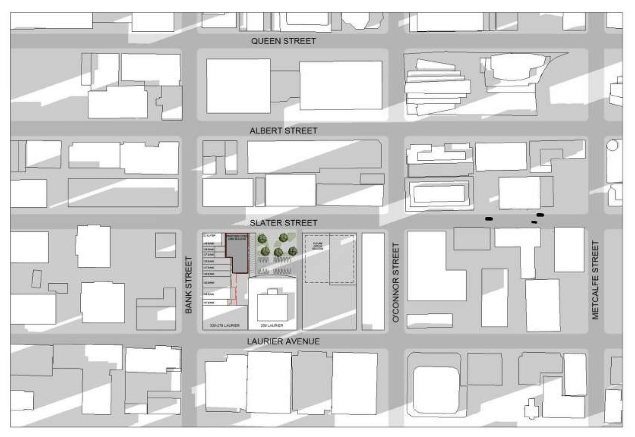 Construction site plan for project from page 4 of the file '2019-06-03 - Floor Plans, Elevations, Shadow Study'