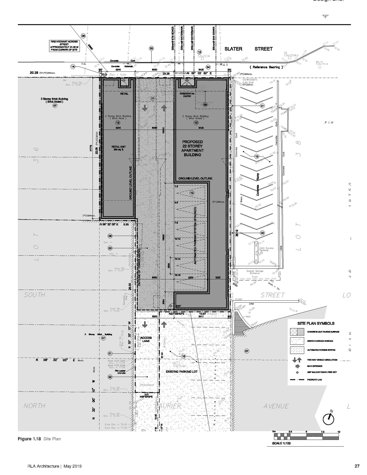 Construction site plan for project from page 27 of the file '2019-06-03 - Design Brief'