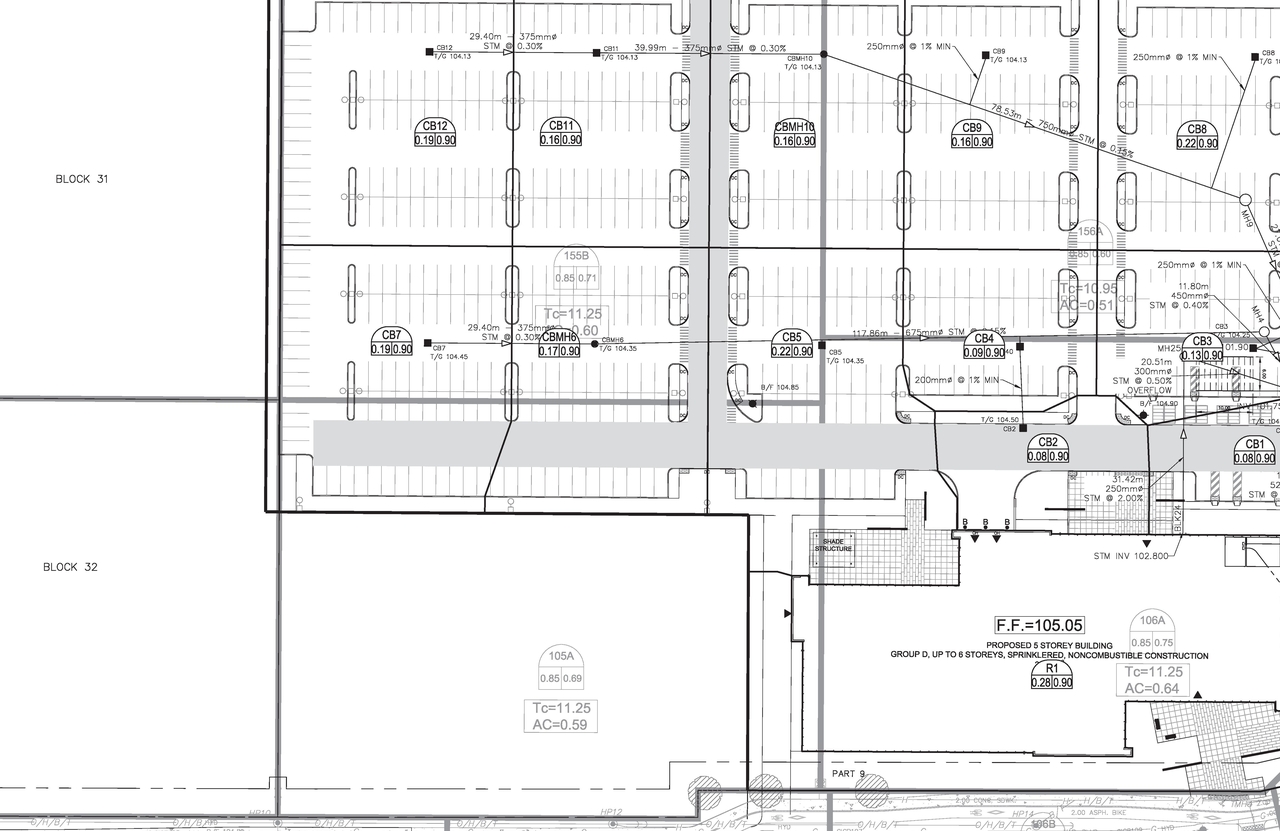 Construction site plan for project from page 35 of the file '2019-07-17 - Design Brief - D07-12-19-0122'