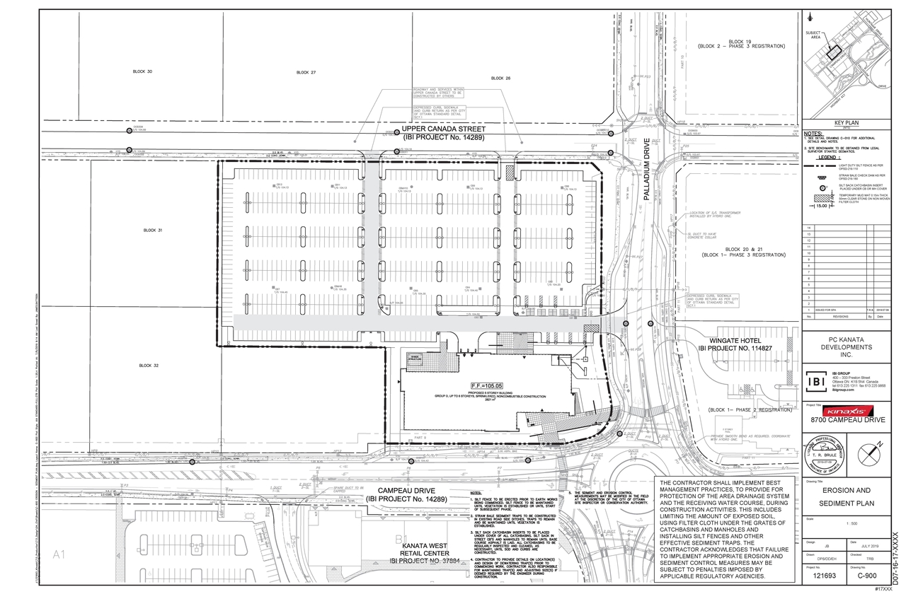 Construction site plan for project from page 58 of the file '2019-07-17 - Design Brief - D07-12-19-0122'