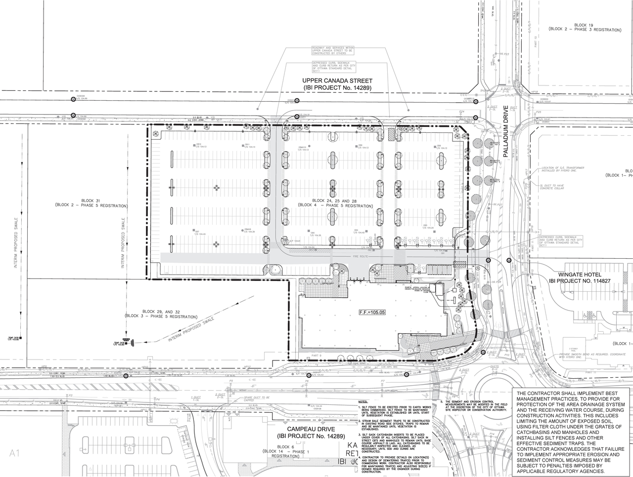 Construction site plan for project from page 62 of the file '2019-11-05 - Design Brief - D07-12-19-0122'