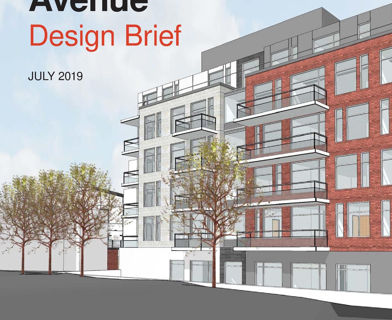 Rendering of building from page 1 of the file '2019-08-12 - Design Brief - D07-12-19-0126'