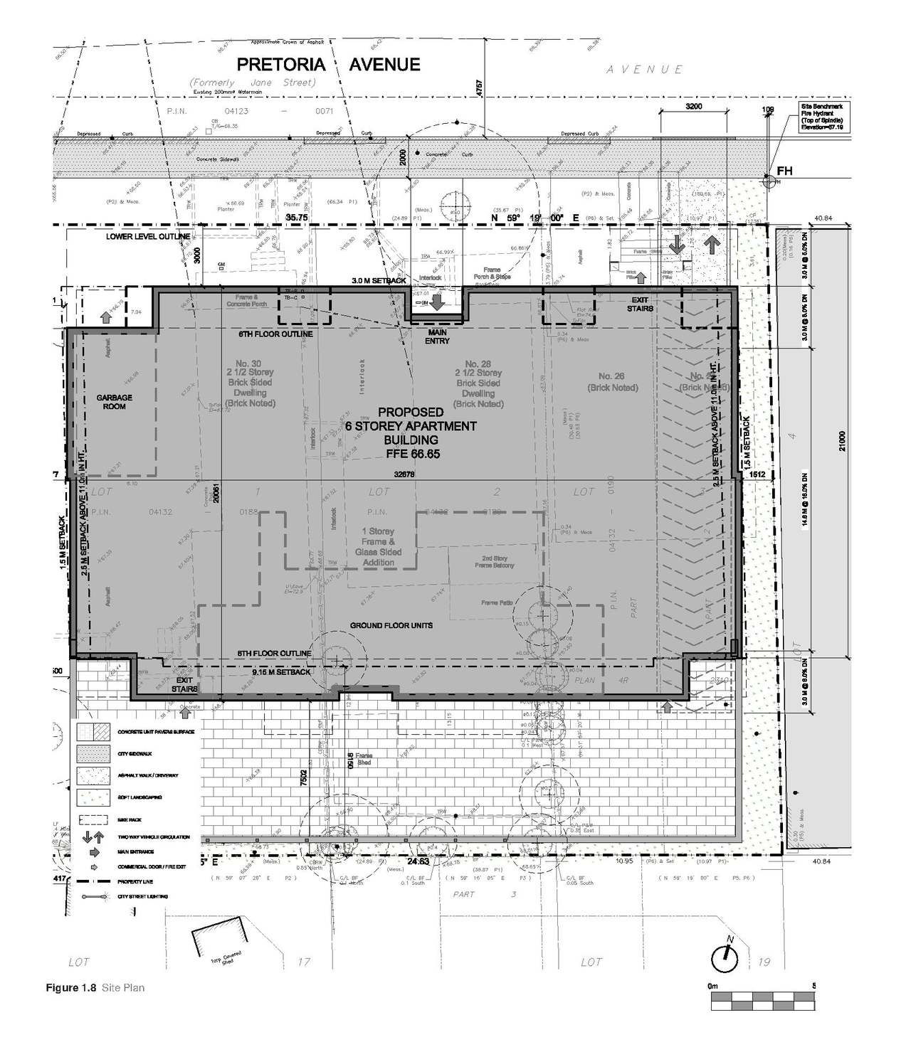 Construction site plan for project from page 21 of the file '2019-08-12 - Design Brief - D07-12-19-0126'