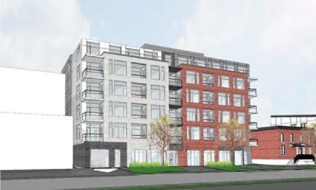 Rendering of building from page 29 of the file '2019-08-12 - Design Brief - D07-12-19-0126'