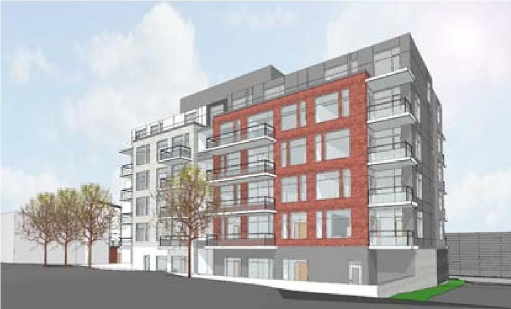 Rendering of building from page 29 of the file '2019-08-12 - Design Brief - D07-12-19-0126'