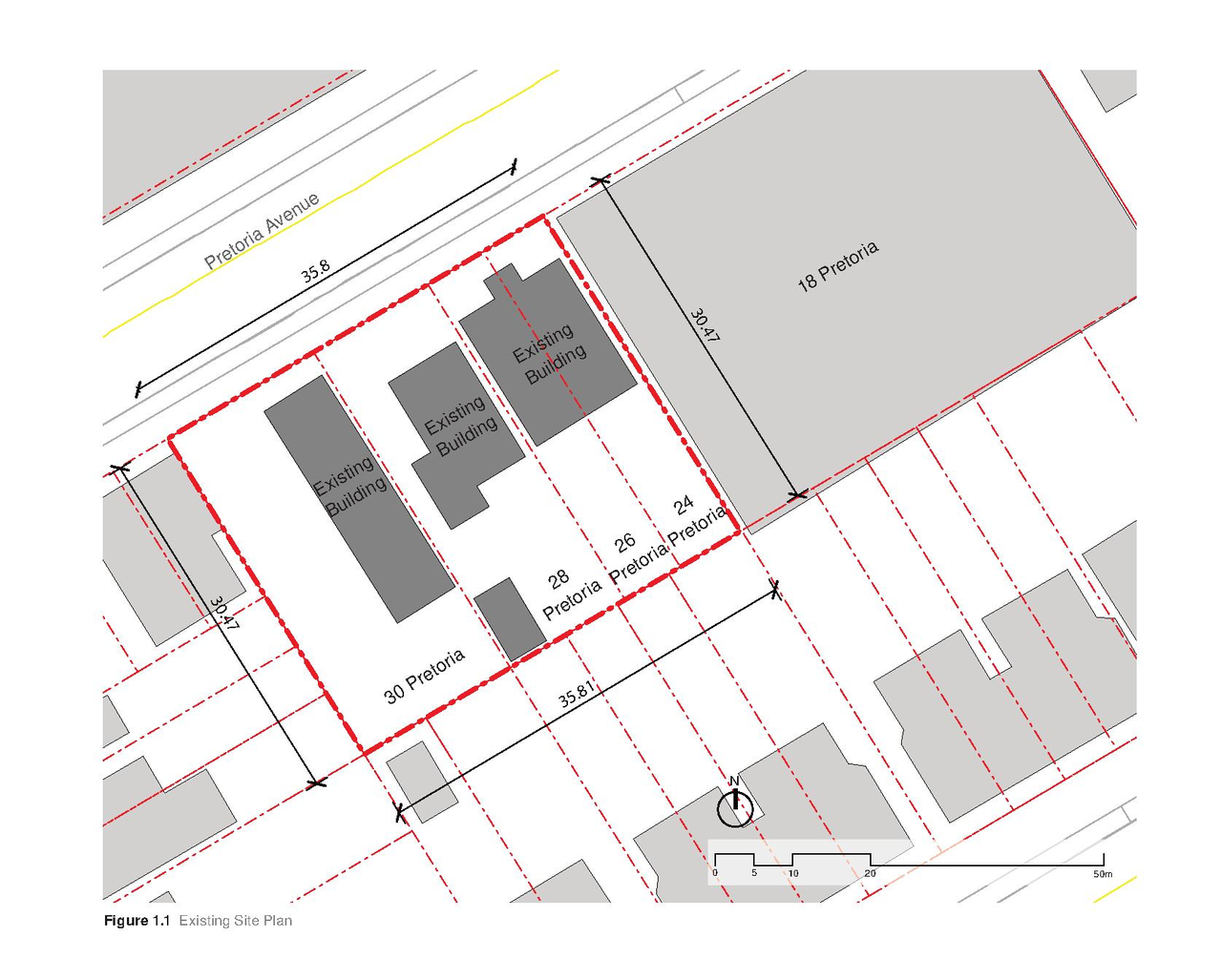 Construction site plan for project from page 7 of the file '2019-08-12 - Design Brief - D07-12-19-0126'