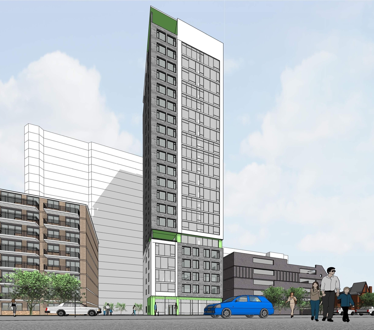 Rendering of building from page 1 of the file '2019-08-21-Perspective-D07-12-19-0140'