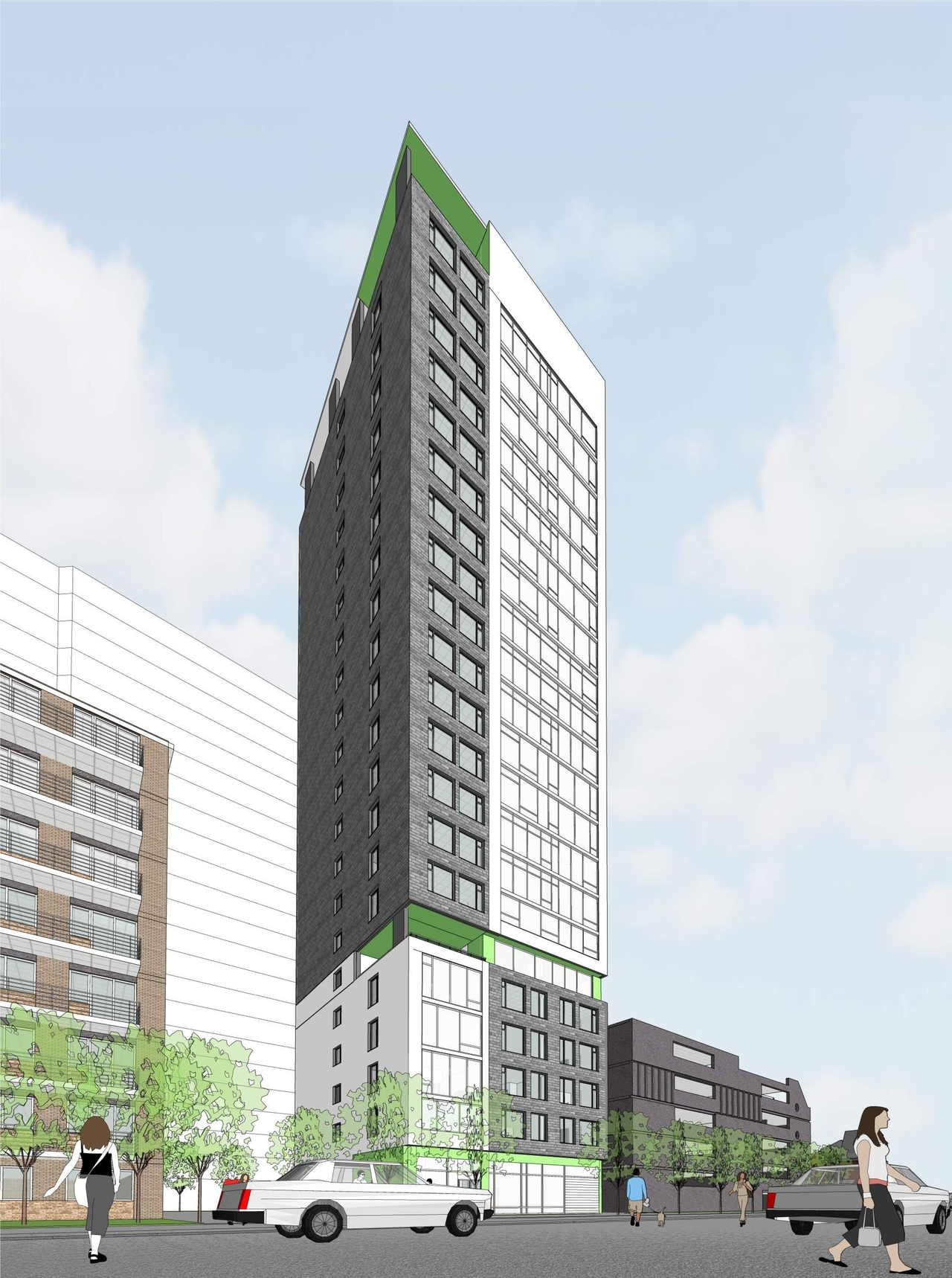 Rendering of building from page 5 of the file '2019-08-21-Floor Plans-D07-12-19-0140'