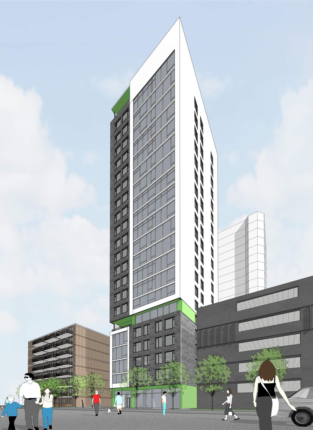 Rendering of building from page 5 of the file '2019-08-21-Floor Plans-D07-12-19-0140'
