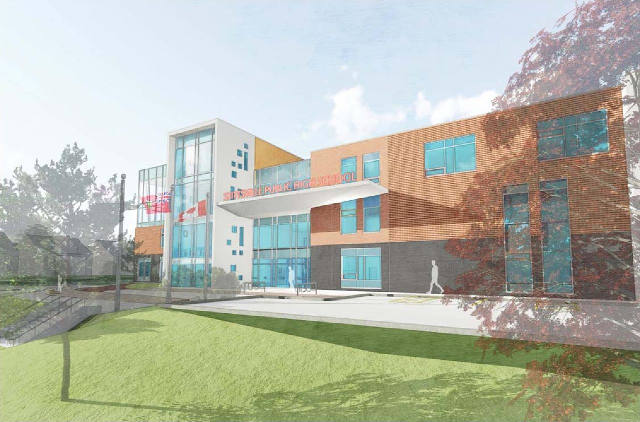 Rendering of building from page 1 of the file '20191218 - Planning Rationale & Design Brief - D07-12-19-0144'