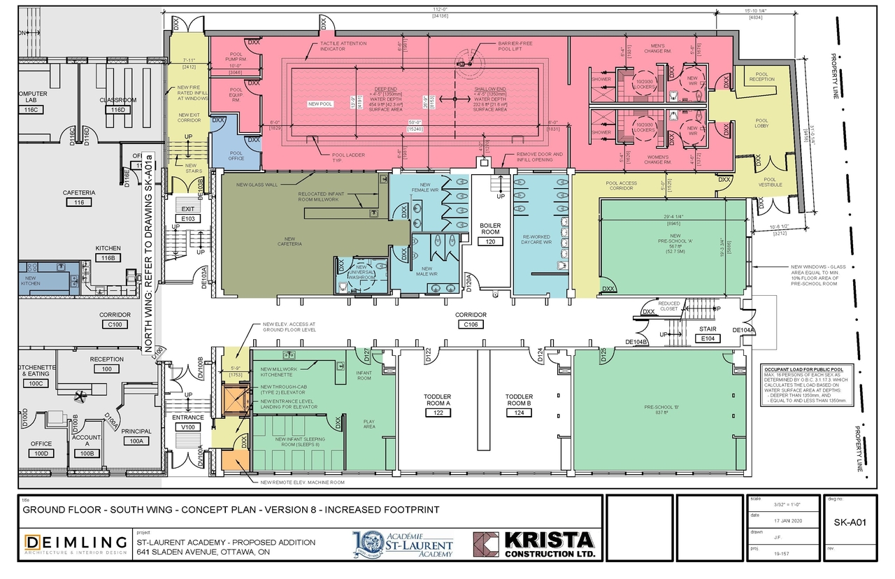 Construction site plan for project from page 1 of the file '2023-05-16 - Floor Plans (First, Second and Third Floors)- D07-12-19-0171'