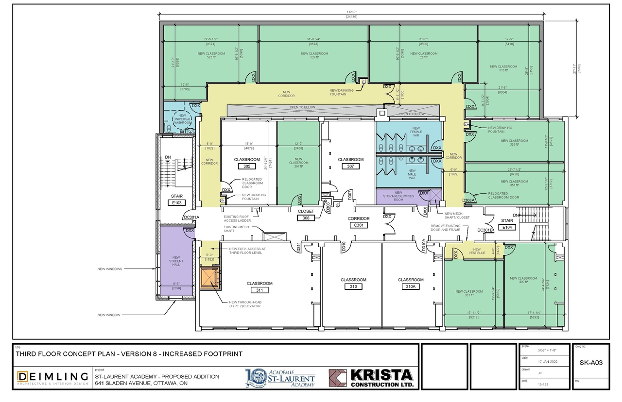 Construction site plan for project from page 3 of the file '2023-05-16 - Floor Plans (First, Second and Third Floors)- D07-12-19-0171'