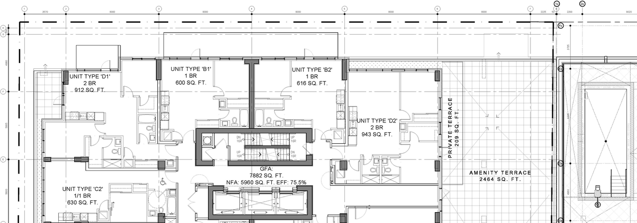 Construction site plan for project from page 1 of the file '2020-07-17 - Floor Plans A-2 - D07-12-19-0176'