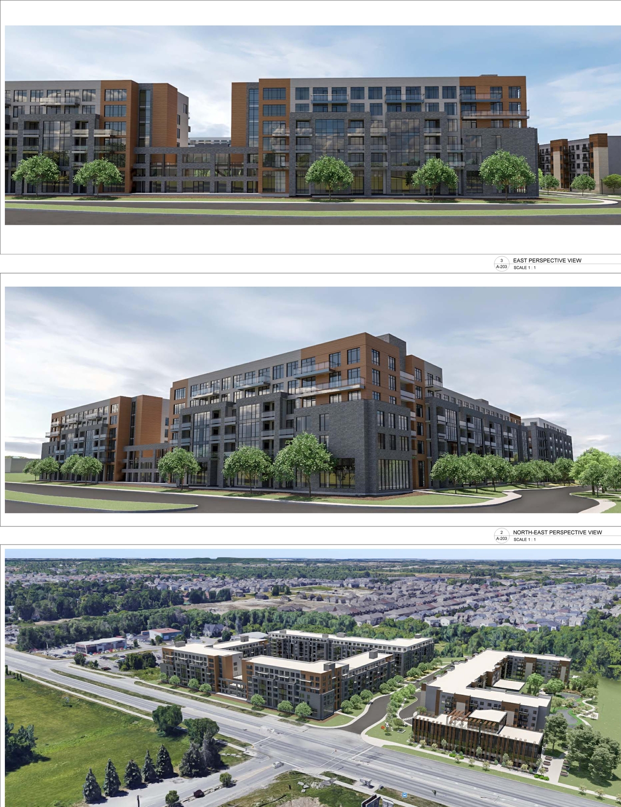 Rendering of building from page 18 of the file '2021-09-15 - Floor Plans and Elevations and Renderings - D07-12-19-0189'