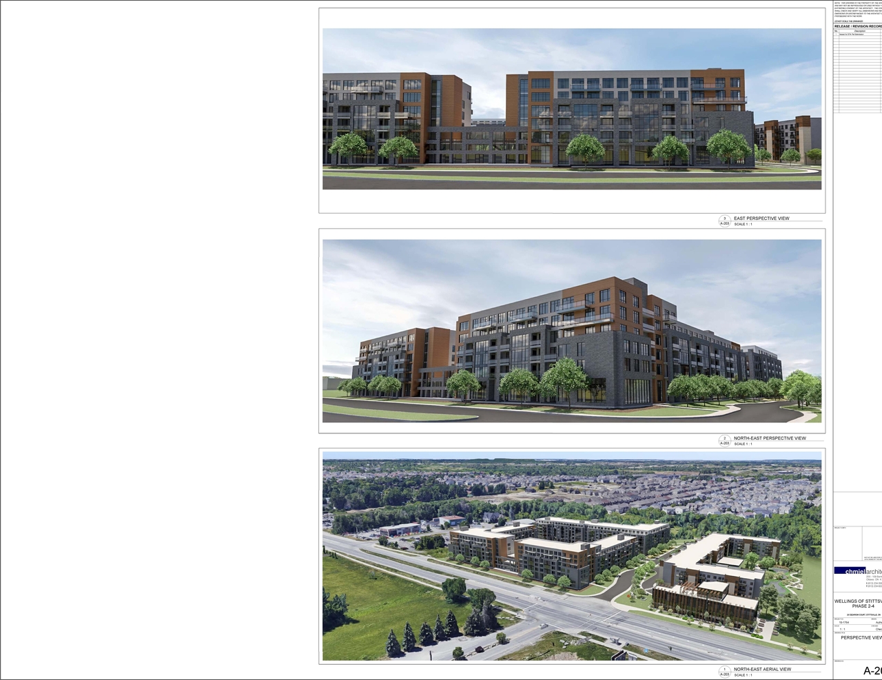 Rendering of building from page 18 of the file '2021-09-15 - Floor Plans and Elevations and Renderings - D07-12-19-0189'