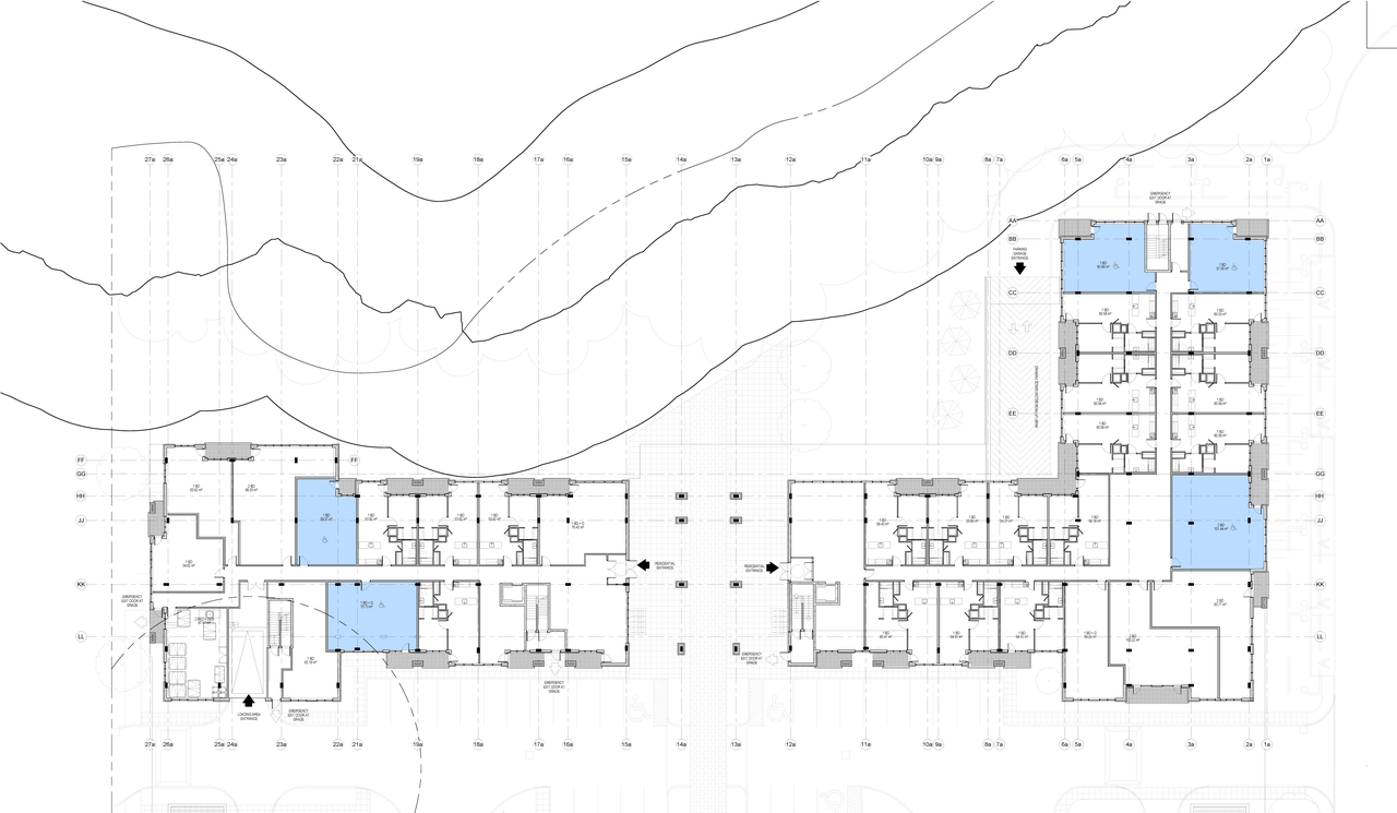 Construction site plan for project from page 9 of the file '2021-09-15 - Floor Plans and Elevations and Renderings - D07-12-19-0189'
