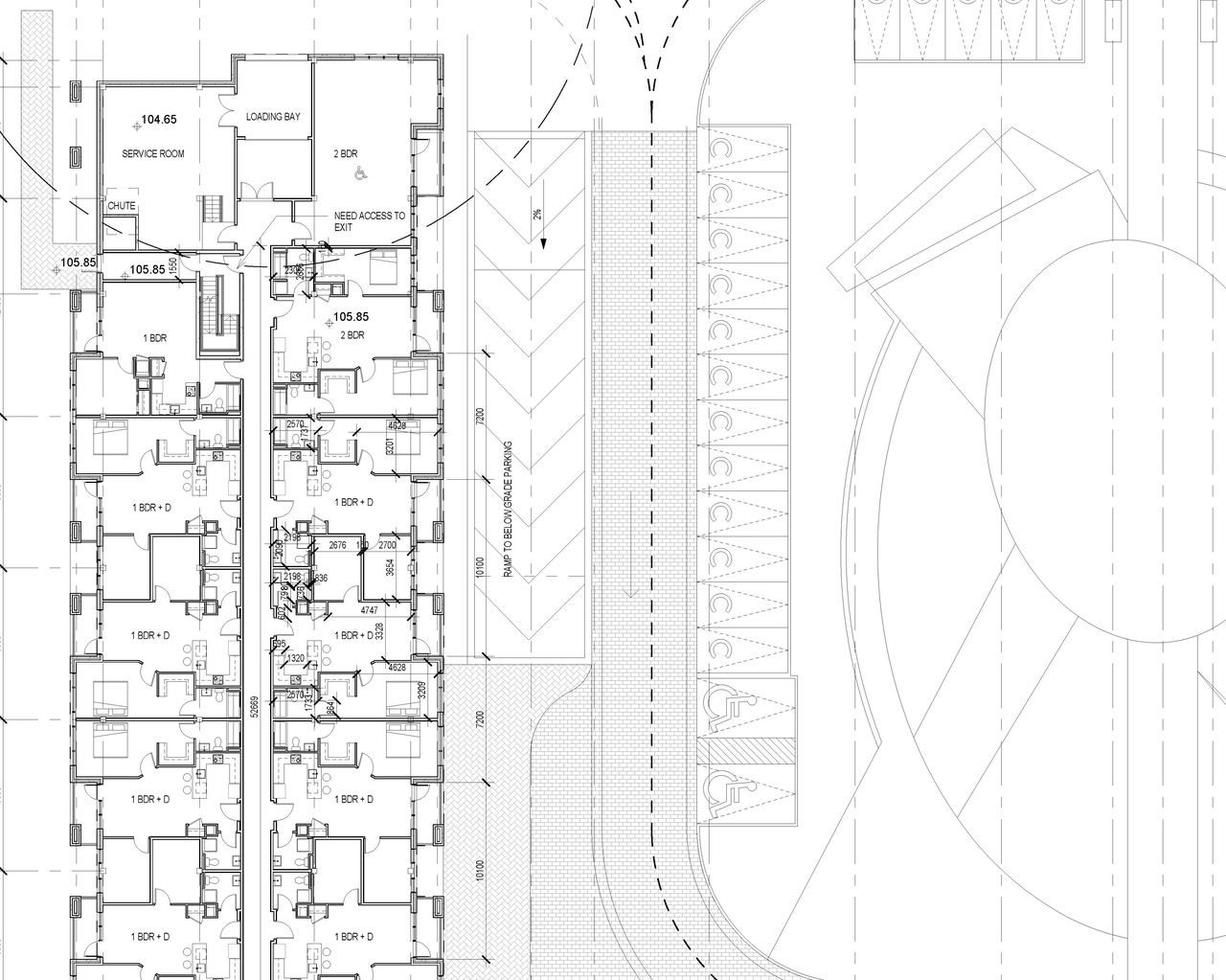 Construction site plan for project from page 1 of the file '2020-06-29 - Ground Floor Plan A-100 - D07-12-19-0189'