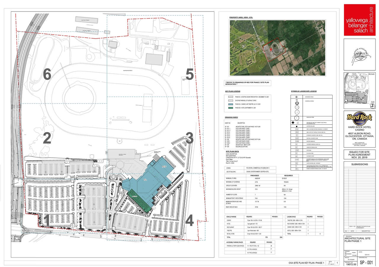Construction site plan for project from page 1 of the file '2019-11-20 - Site Plan, Floor Plan, Elevations - D07-12-19-0191'