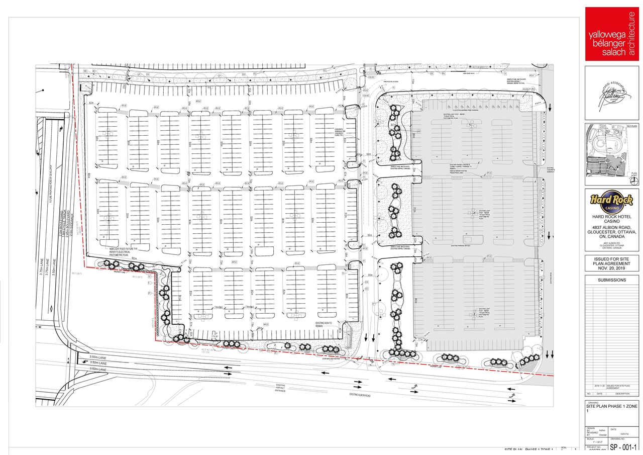 Construction site plan for project from page 2 of the file '2019-11-20 - Site Plan, Floor Plan, Elevations - D07-12-19-0191'