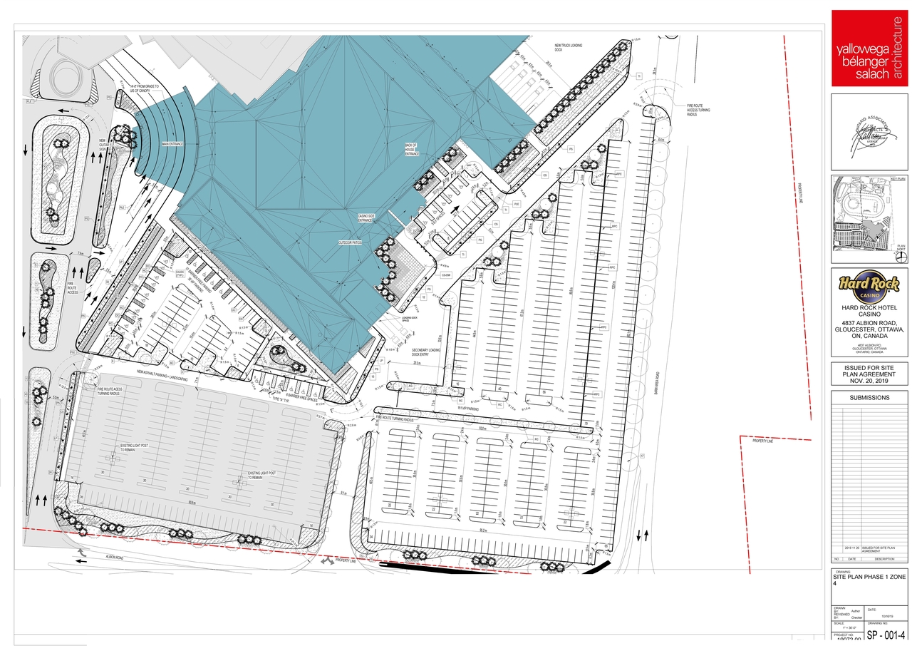 Construction site plan for project from page 5 of the file '2019-11-20 - Site Plan, Floor Plan, Elevations - D07-12-19-0191'
