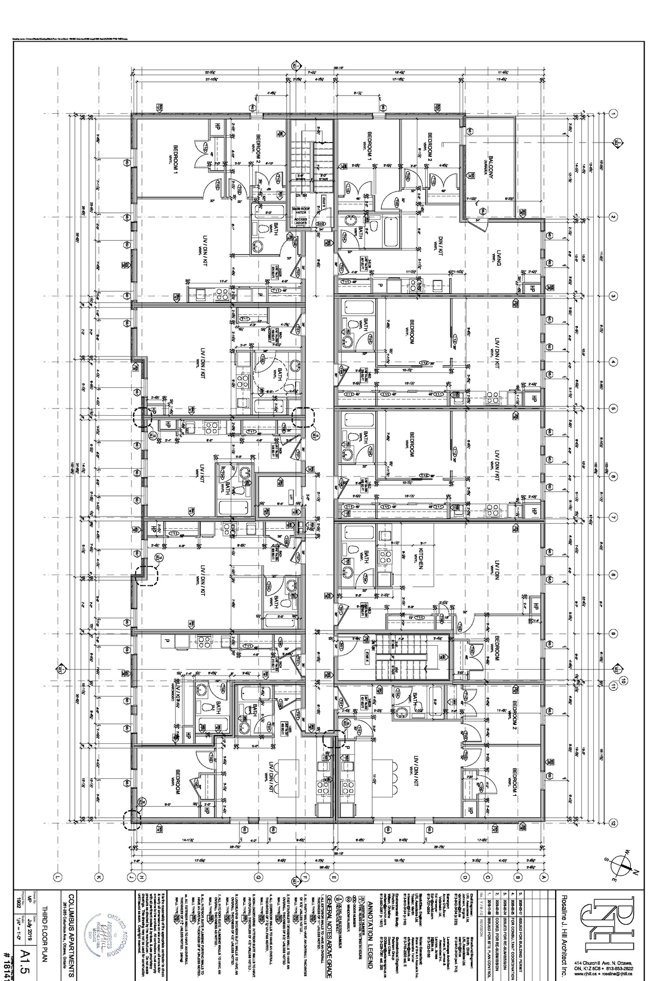 Floor plan for project from page 1 of the file '2020-06-11 - Third Floor Plan - D07-12-19-0192'