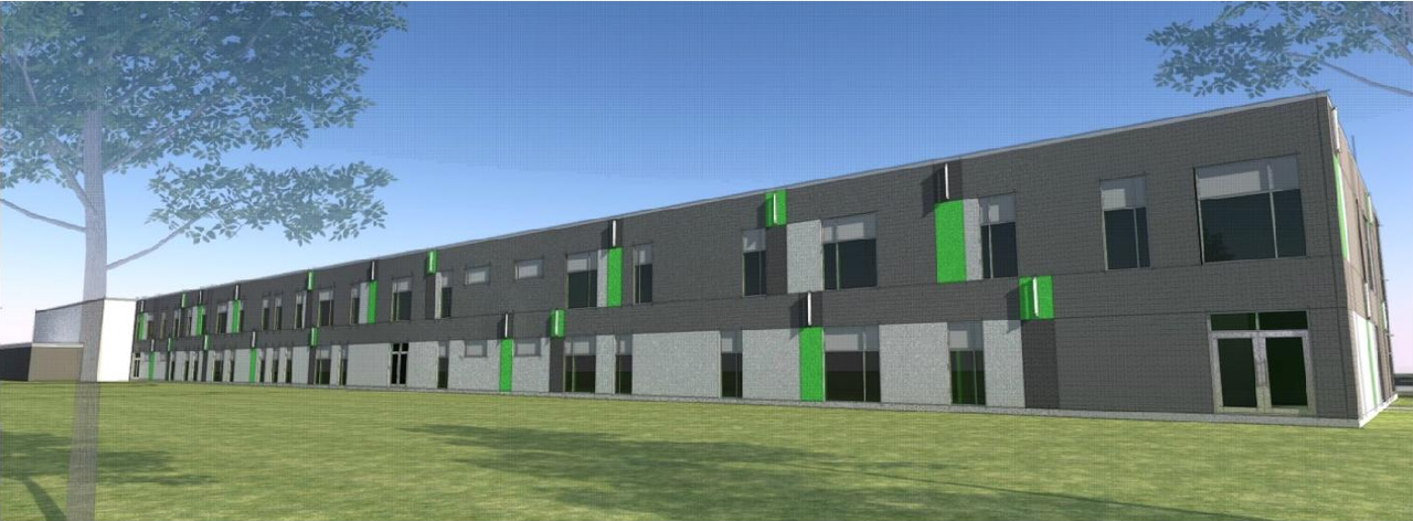 Rendering of building from page 26 of the file '2019-12-11 - Planning Rationale & Design Brief - D07-12-19-0200'