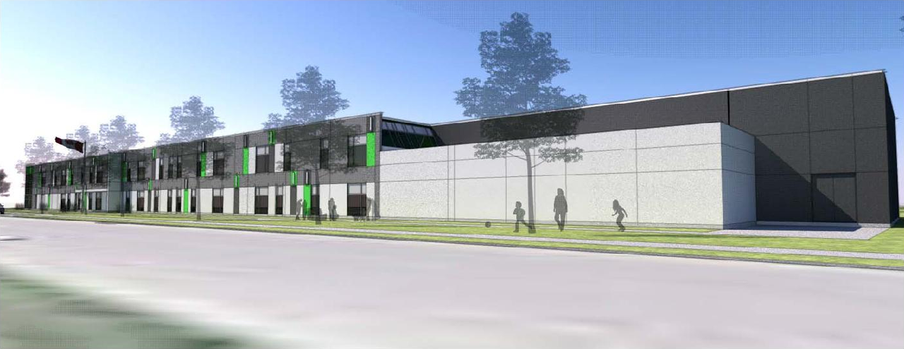 Rendering of building from page 26 of the file '2019-12-11 - Planning Rationale & Design Brief - D07-12-19-0200'