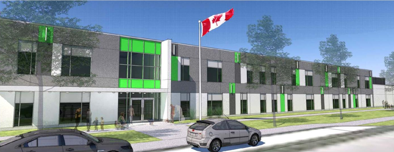 Rendering of building from page 26 of the file '2019-12-11 - Planning Rationale & Design Brief - D07-12-19-0200'