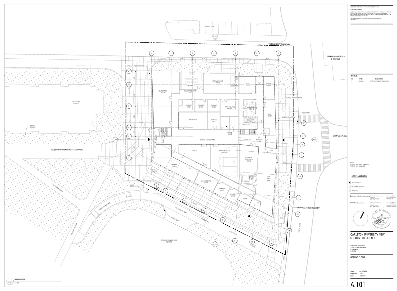 Construction site plan for project from page 1 of the file '2019-12-20 - Ground Floor Plan - D07-12-19-0205'