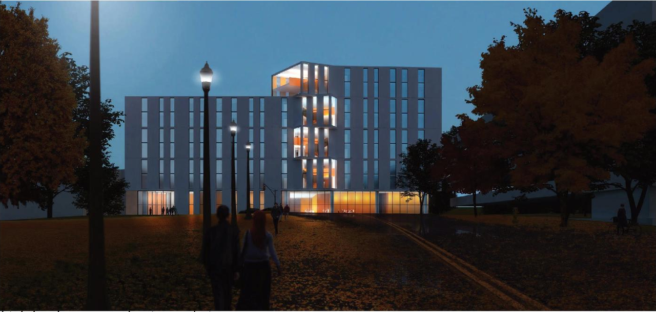 Rendering of building from page 23 of the file '2019-12-20 - Planning Rationale and Design Brief - D07-12-19-0205'