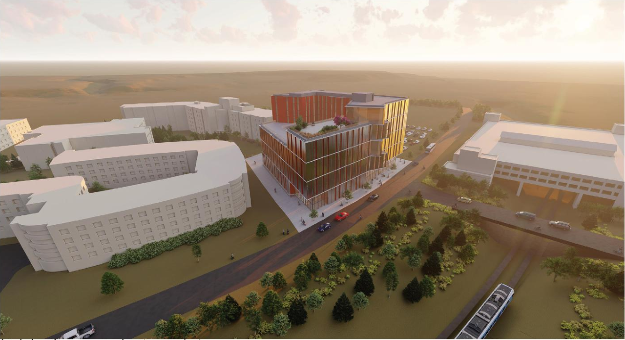 Rendering of building from page 24 of the file '2019-12-20 - Planning Rationale and Design Brief - D07-12-19-0205'