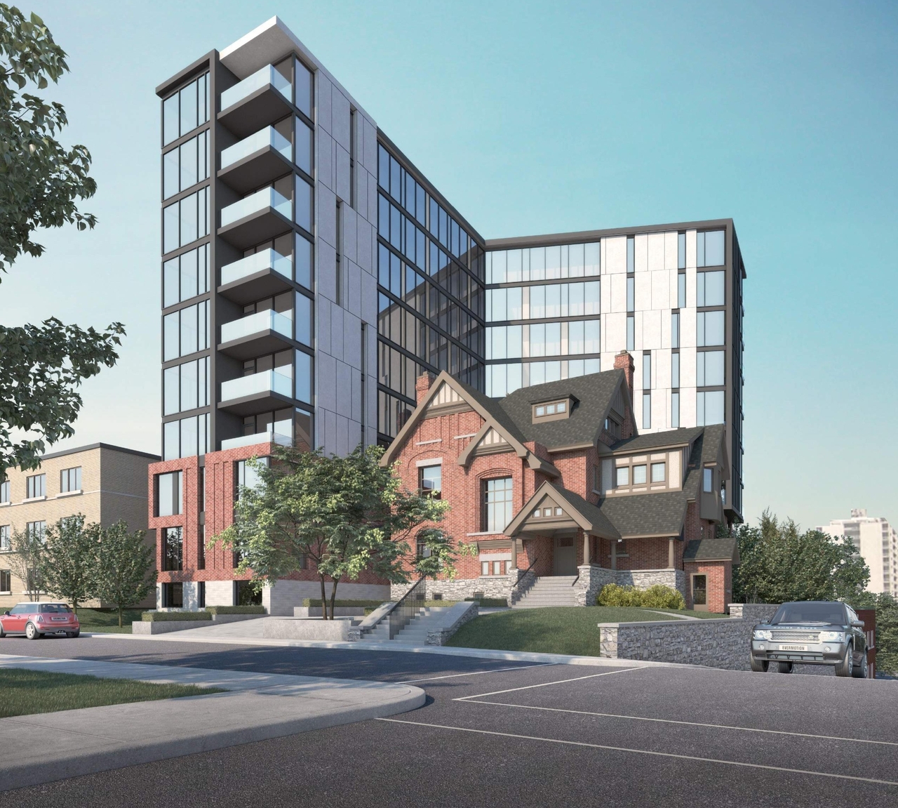 Rendering of building from page 1 of the file '2020-09-04 - 2nd Sub. - Renderings - D07-12-19-0207'