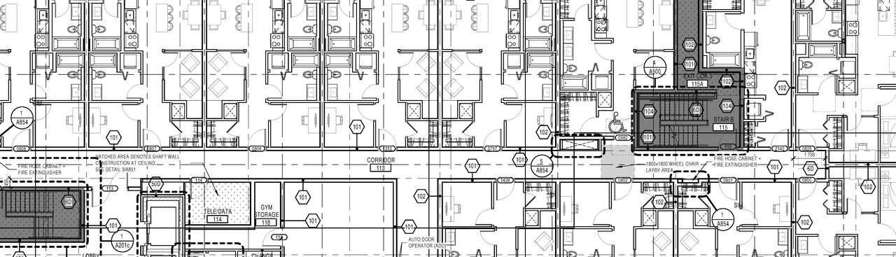 Construction site plan for project from page 2 of the file '2022-03-02 - Floor Plans Drawings - D07-12-19-0212'