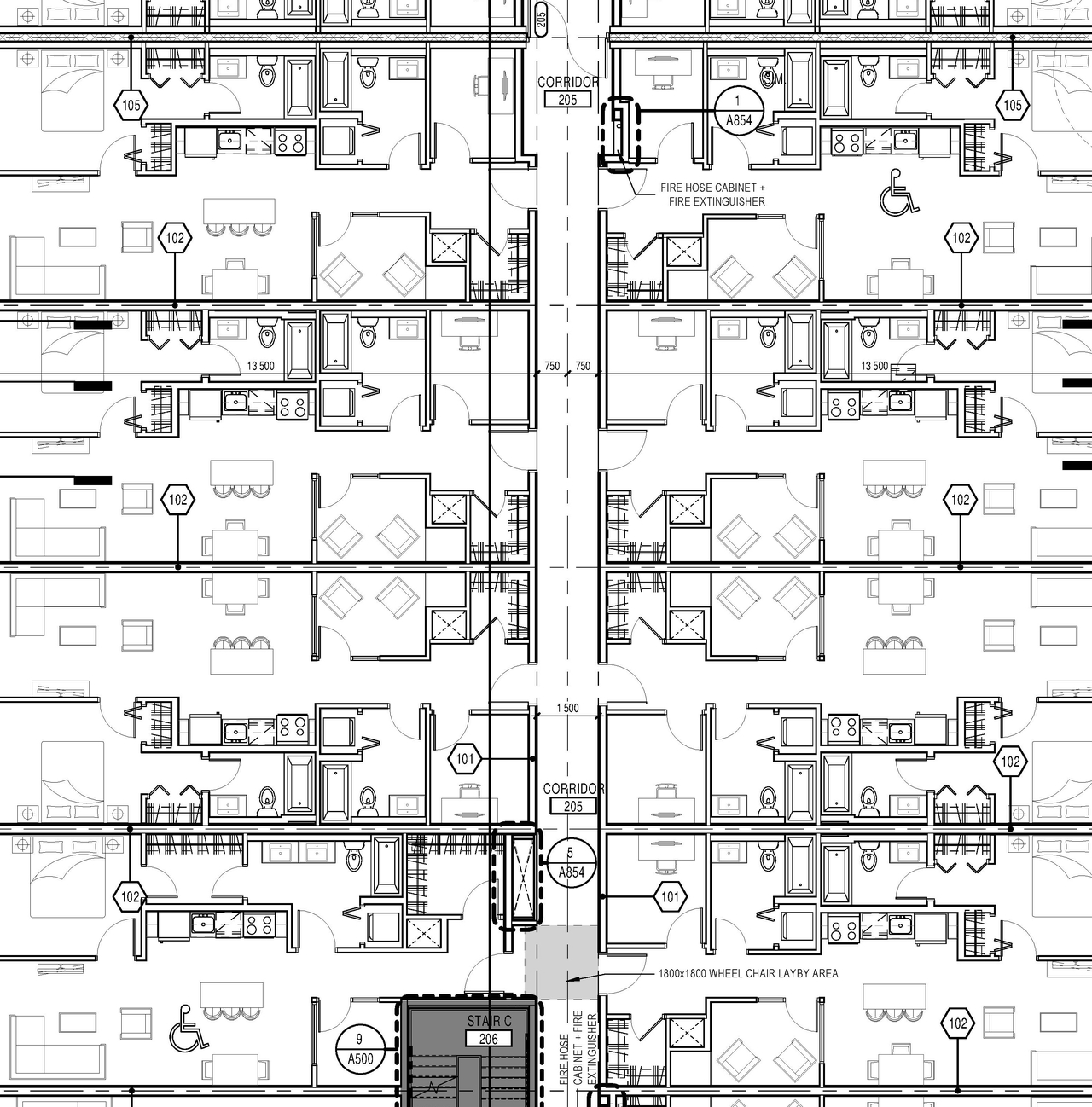 Construction site plan for project from page 6 of the file '2022-03-02 - Floor Plans Drawings - D07-12-19-0212'