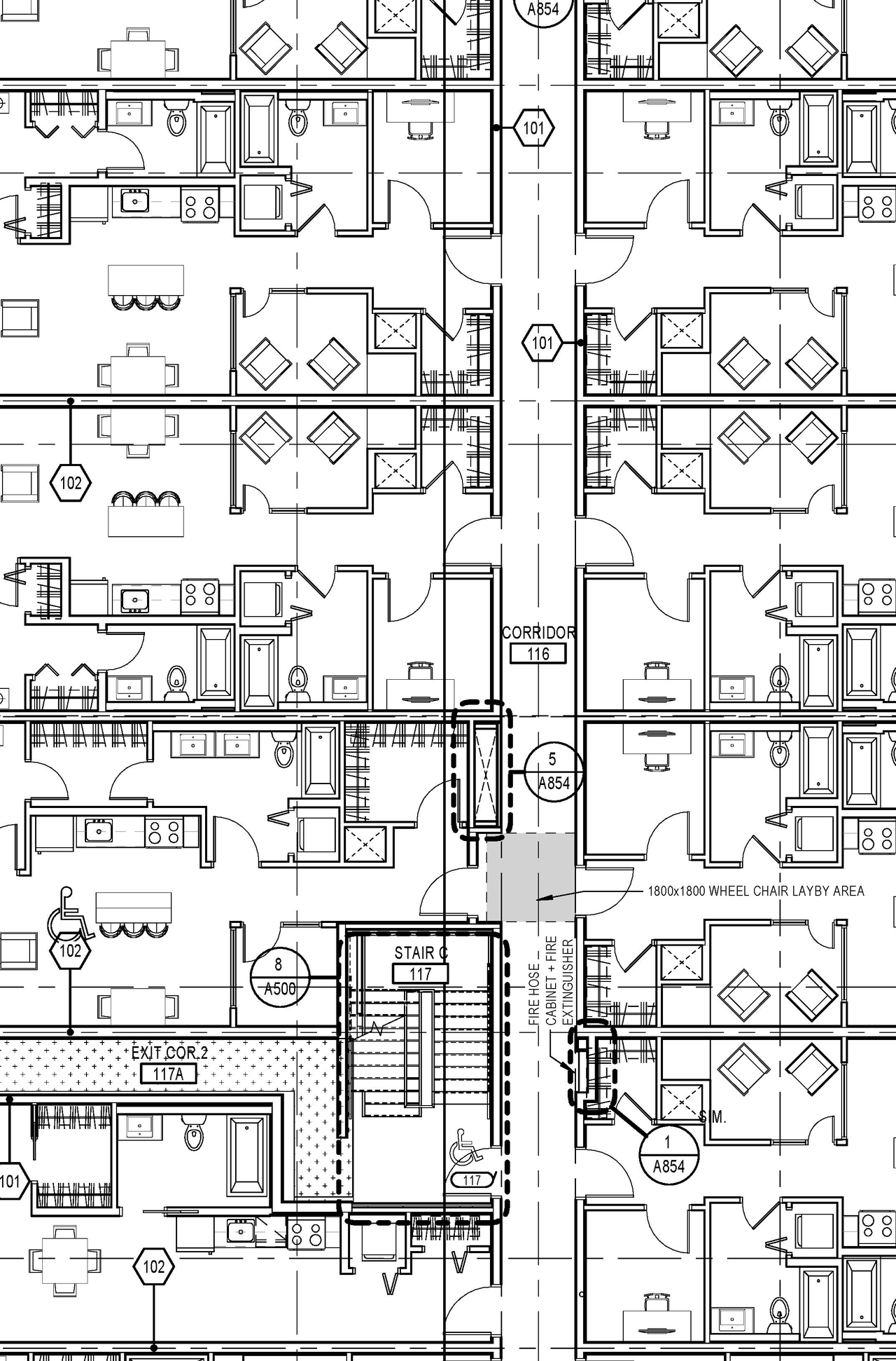 Construction site plan for project from page 1 of the file '2021-10-12 - Ground Floor Plan Building B - D07-12-19-0212'