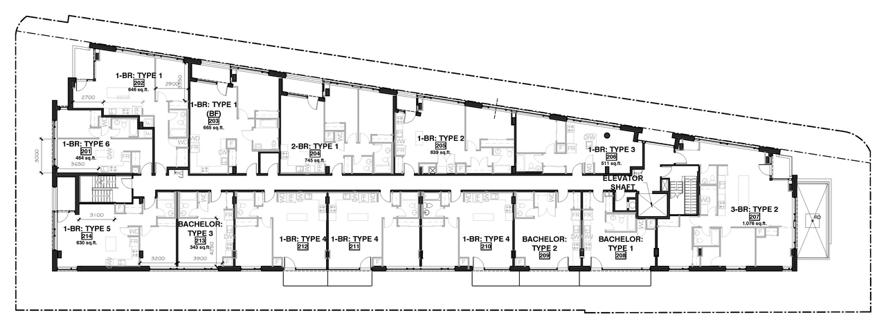 Floor plan for project from page 4 of the file '2021-01-28 - Approved Site Plan, Floor Plans and Elevations - D07-12-19-0215'