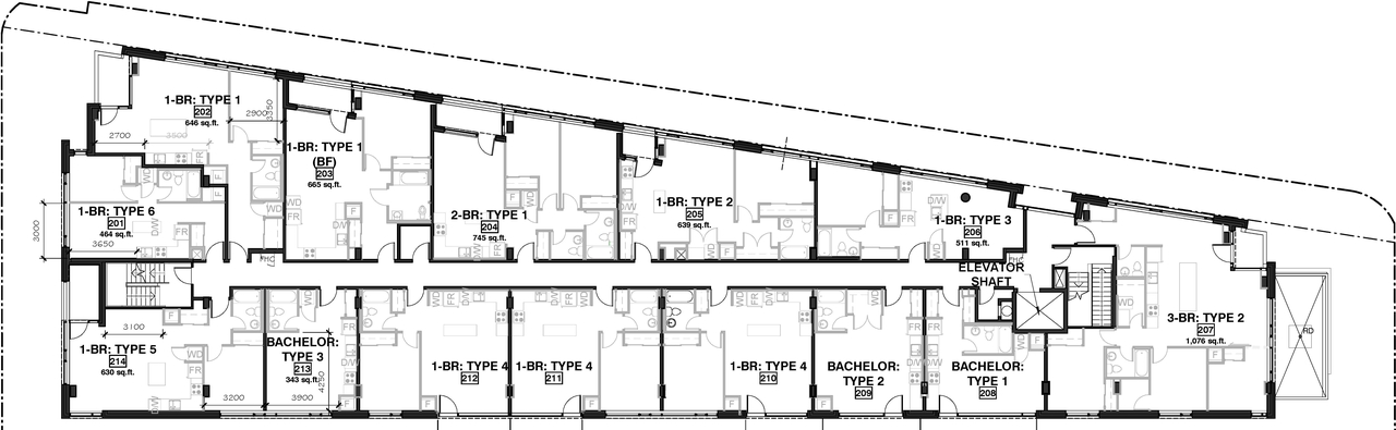 Floor plan for project from page 4 of the file '2021-01-28 - Approved Site Plan, Floor Plans and Elevations - D07-12-19-0215'