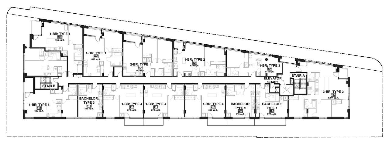 Floor plan for project from page 5 of the file '2021-01-28 - Approved Site Plan, Floor Plans and Elevations - D07-12-19-0215'