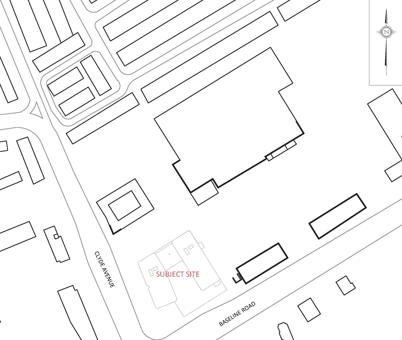 Construction site plan for project from page 102 of the file '1357 Baseline, Formal UDRP Sub'