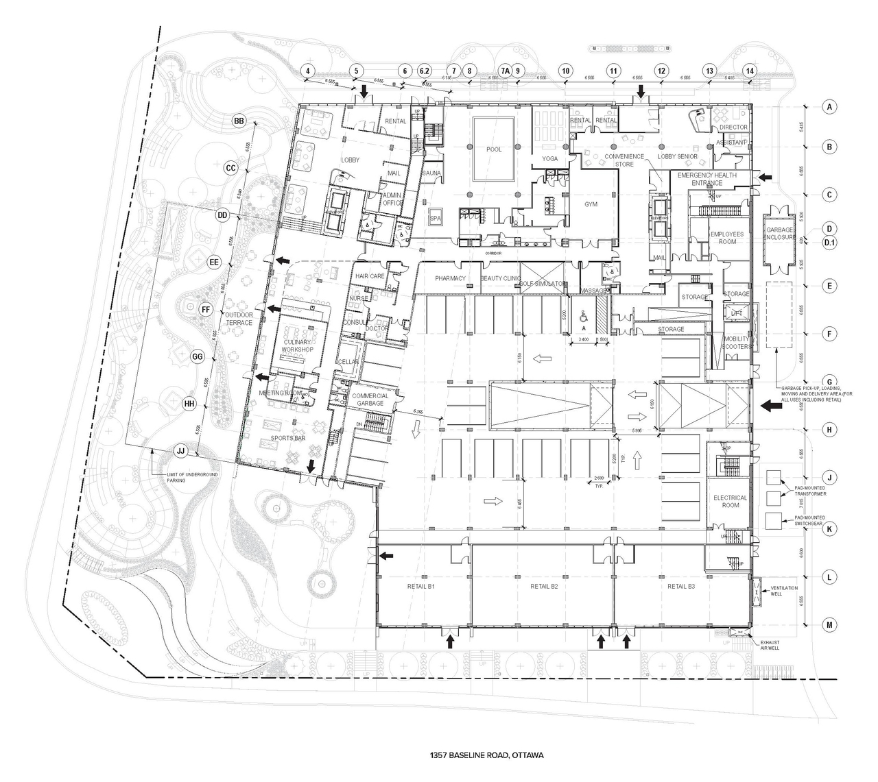Floor plan for project from page 31 of the file '1357 Baseline, Formal UDRP Sub'