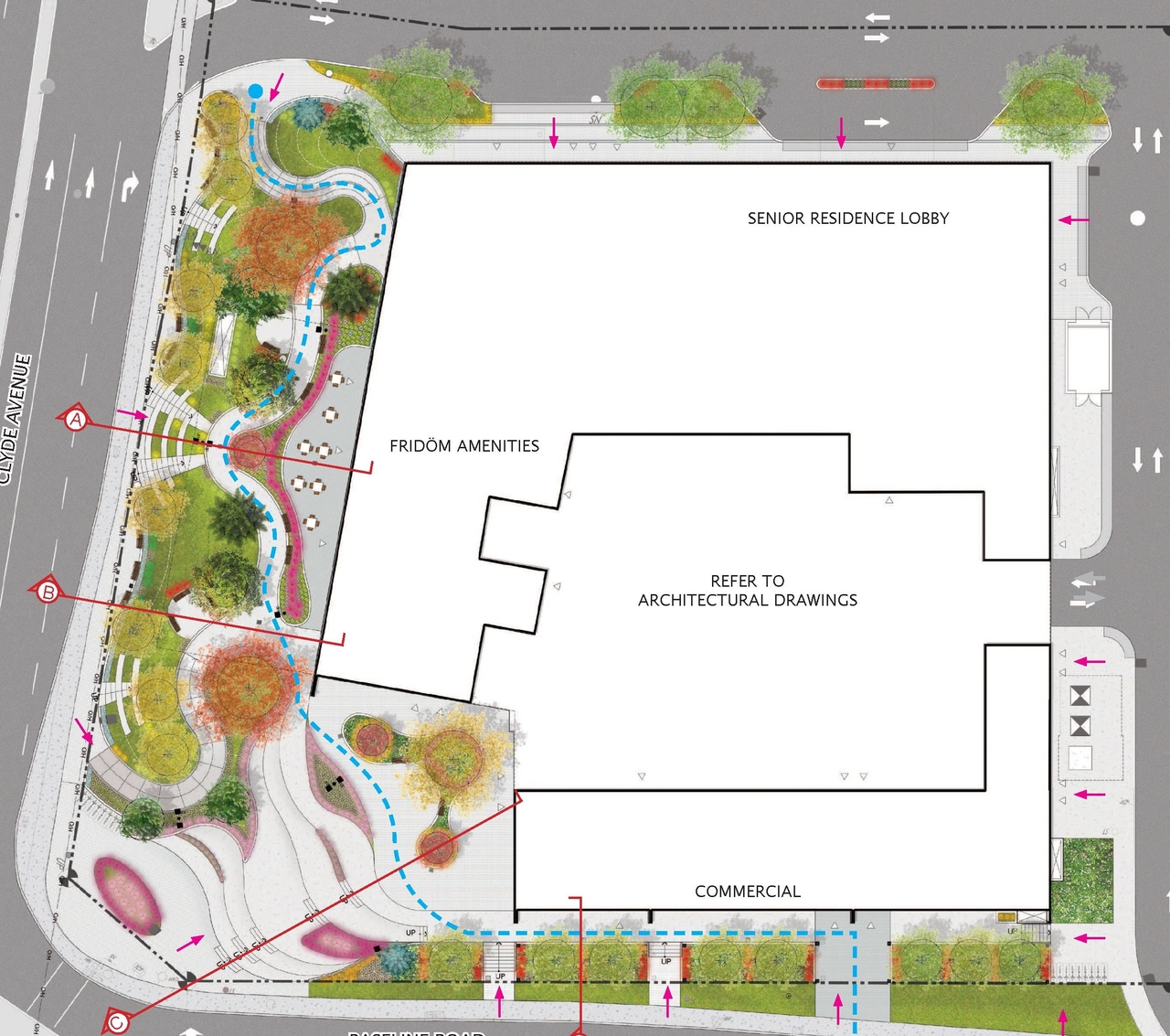 Construction site plan for project from page 69 of the file '1357 Baseline, Formal UDRP Sub'