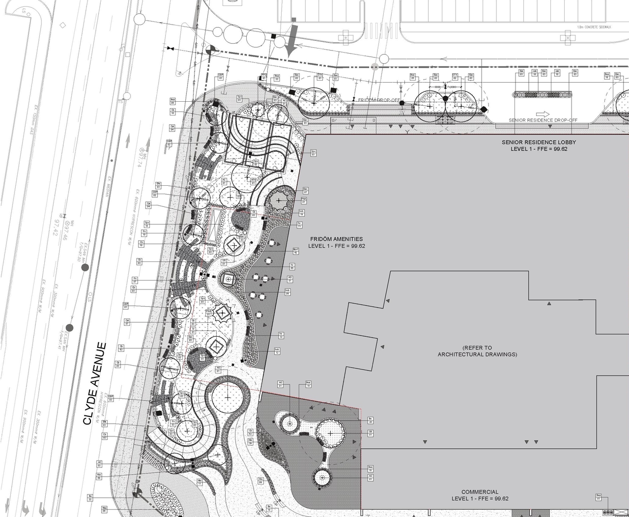 Construction site plan for project from page 80 of the file '1357 Baseline, Formal UDRP Sub'