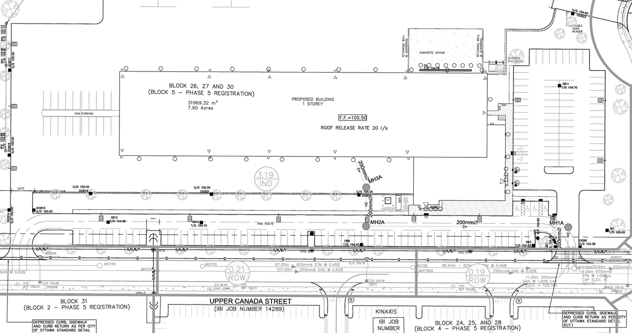 Construction site plan for project from page 31 of the file 'Jan 2021 Civil Design brief'