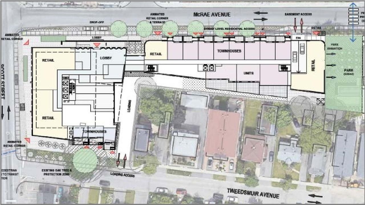 Construction site plan for project from page 1 of the file '2020-10-02 - UDRP Recommendations - D07-12-20-0035'