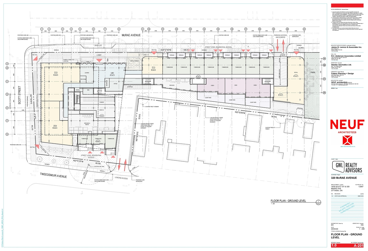Floor plan for project from page 1 of the file '2020-04-03 - Ground Level Floor Plan - D07-12-20-0035'