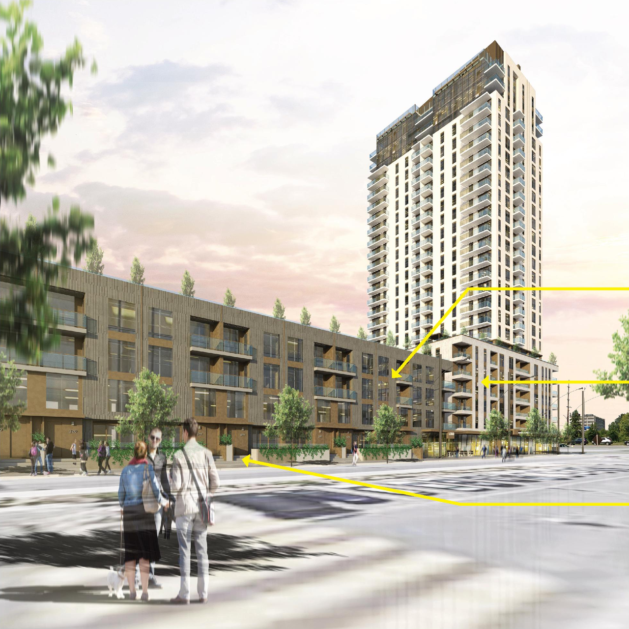 Rendering of building from page 12 of the file '2020-04-03 - Design Brief - D07-12-20-0035'