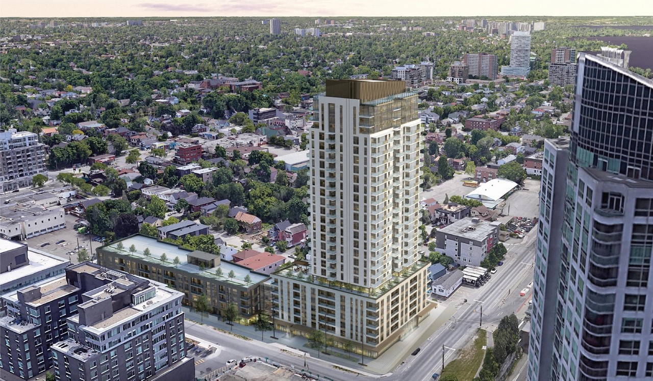 Rendering of building from page 15 of the file '2020-04-03 - Design Brief - D07-12-20-0035'