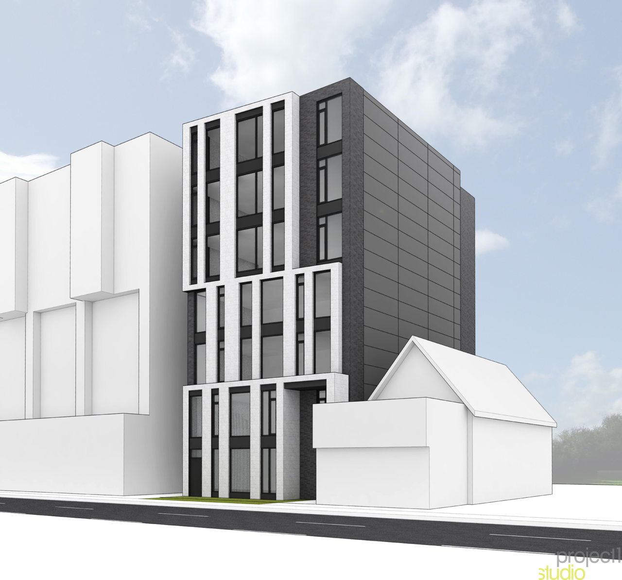 Rendering of building from page 1 of the file '2020-04-15 - Renderings - D07-12-20-0040'